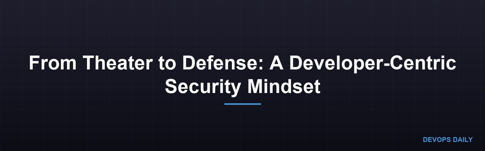From Theater to Defense: A Developer-Centric Security Mindset