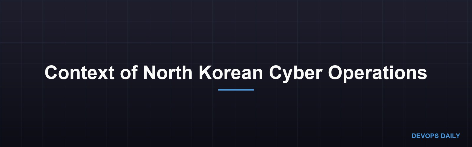 Context of North Korean Cyber Operations